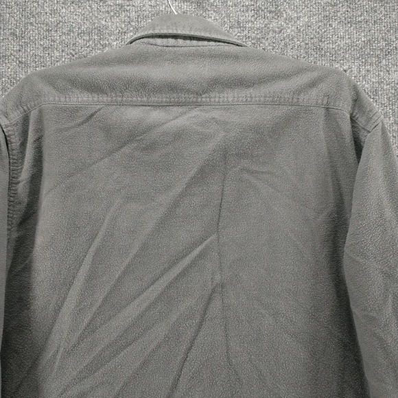 Fieldmaster Men's Flannel Button-Up Shirt Gray Large Long Sleeve Chest Pockets - Picture 6 of 15